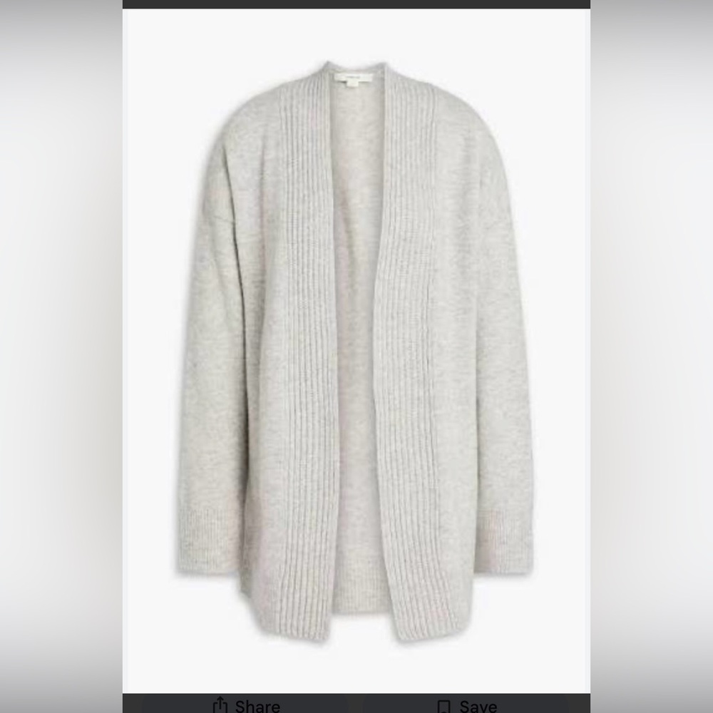 Vince NWOT light grey wool cashmere open cardigan